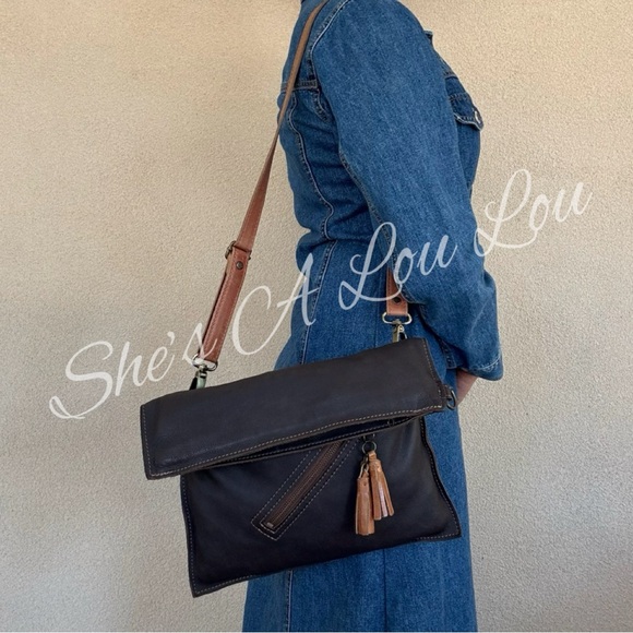 Percibal Artisian Leather Crossbody Fold-over bag | Etsy $155 - Picture 1 of 12